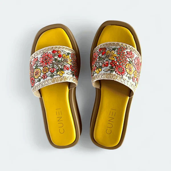 white yellow floral slider