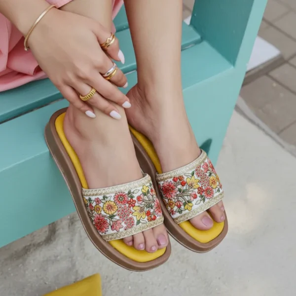 white yellow floral slider